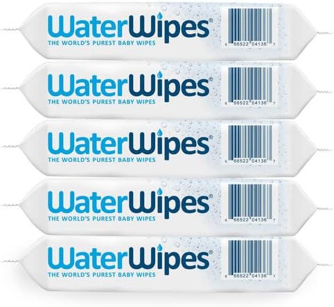 WaterWipes Original Baby Wipes, 99.9% Water Based Wipes, Unscented & Hypoallergenic for Sensitive Skin, Diaper Wipe, 300 count (5 packs)