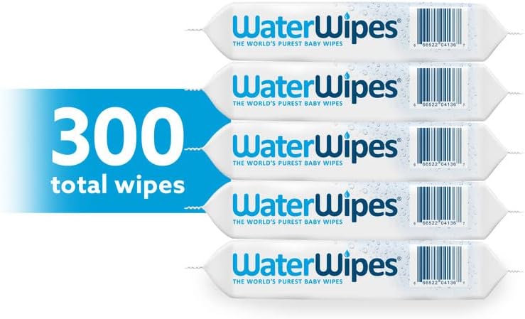 WaterWipes Original Baby Wipes, 99.9% Water Based Wipes, Unscented & Hypoallergenic for Sensitive Skin, Diaper Wipe, 300 count (5 packs)